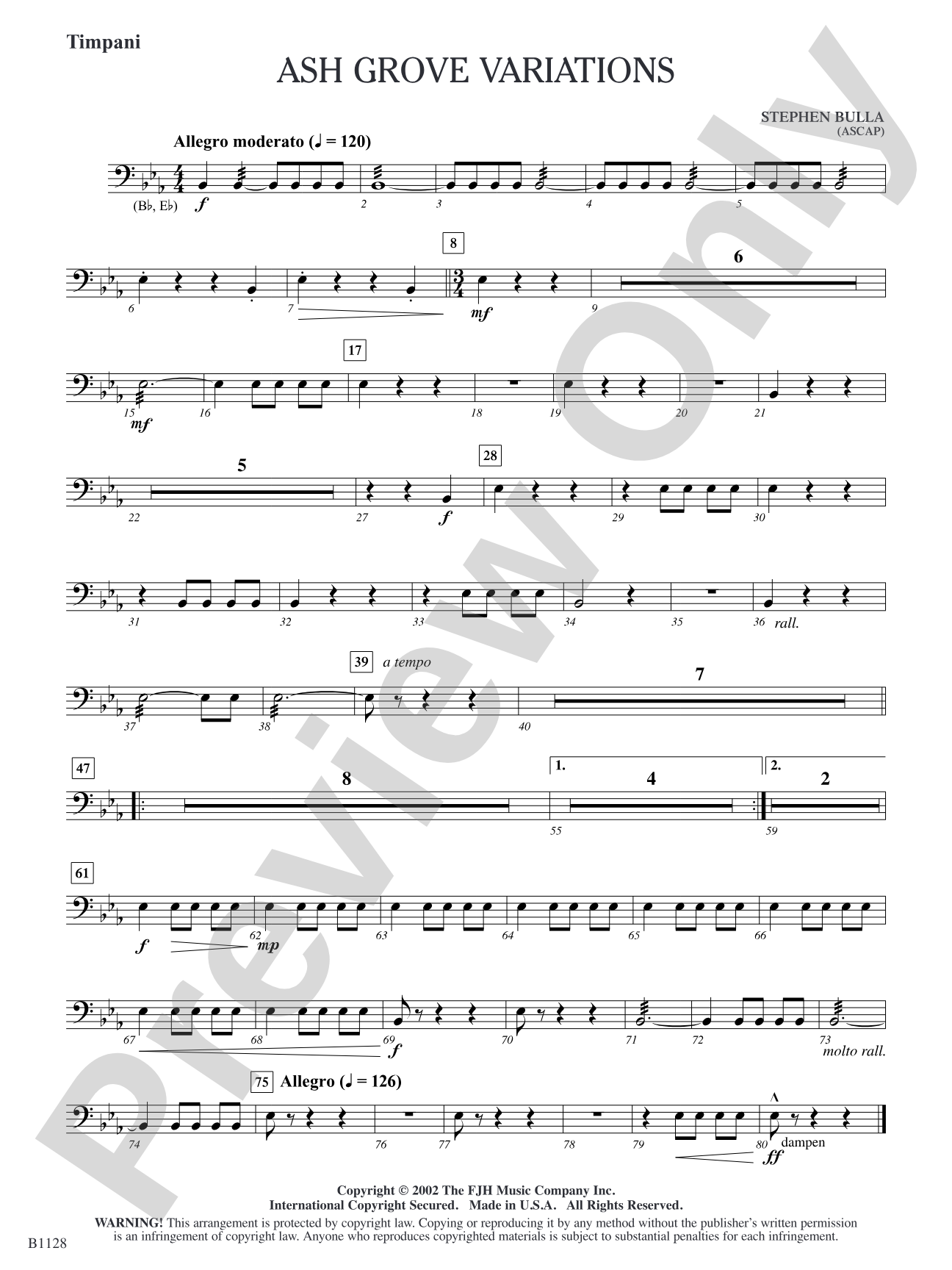 Ash Grove Variations: Timpani
