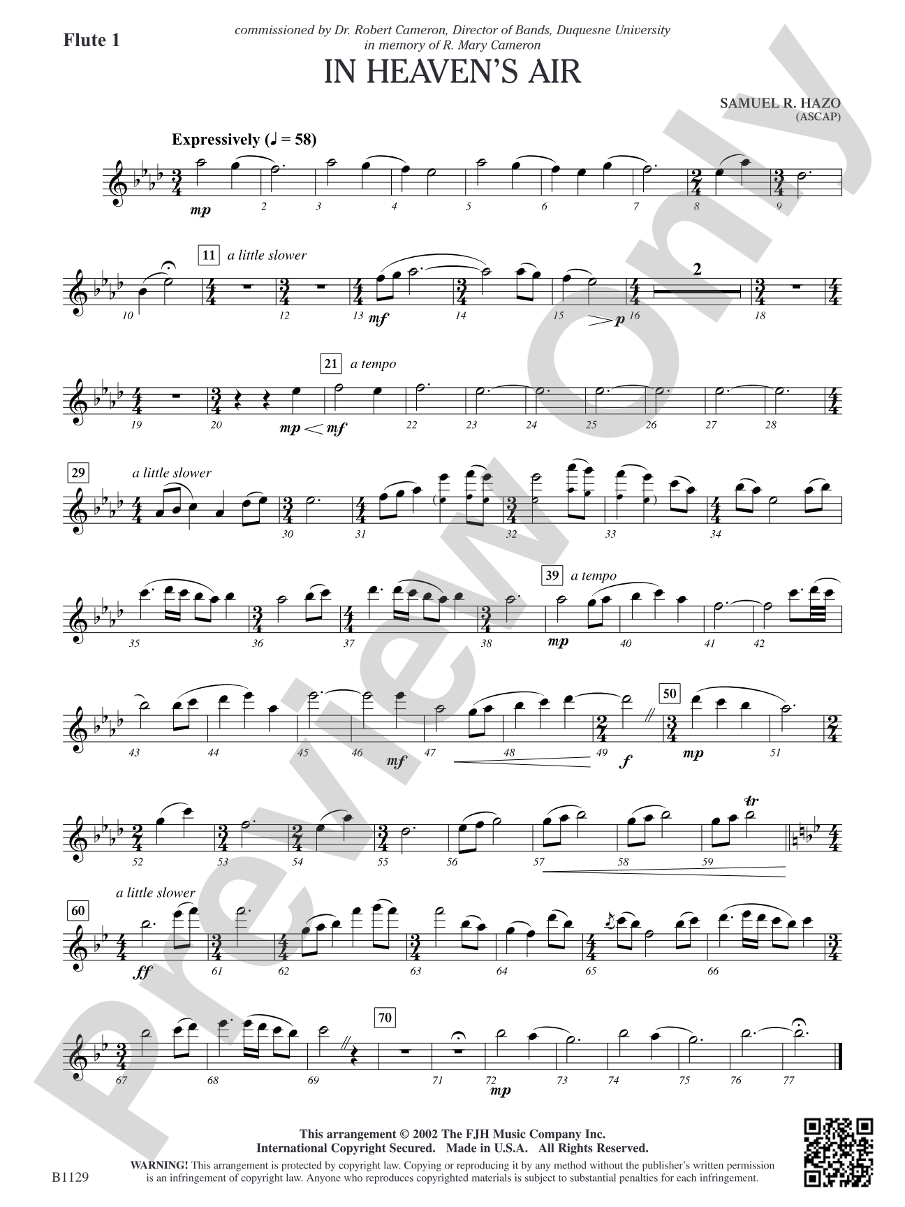 In Heaven's Air: Flute 1