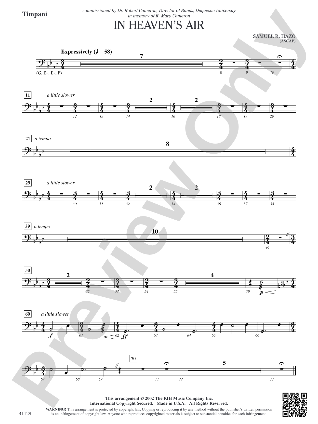 In Heaven's Air: Timpani