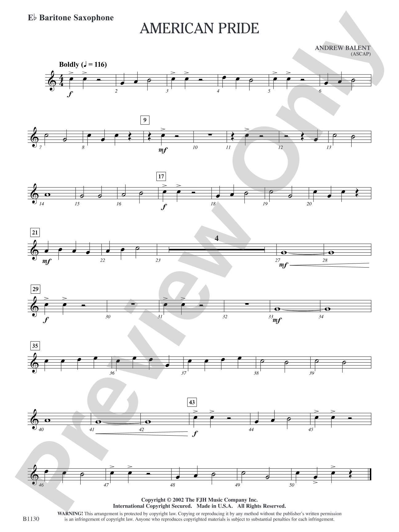 American Pride: E-flat Baritone Saxophone
