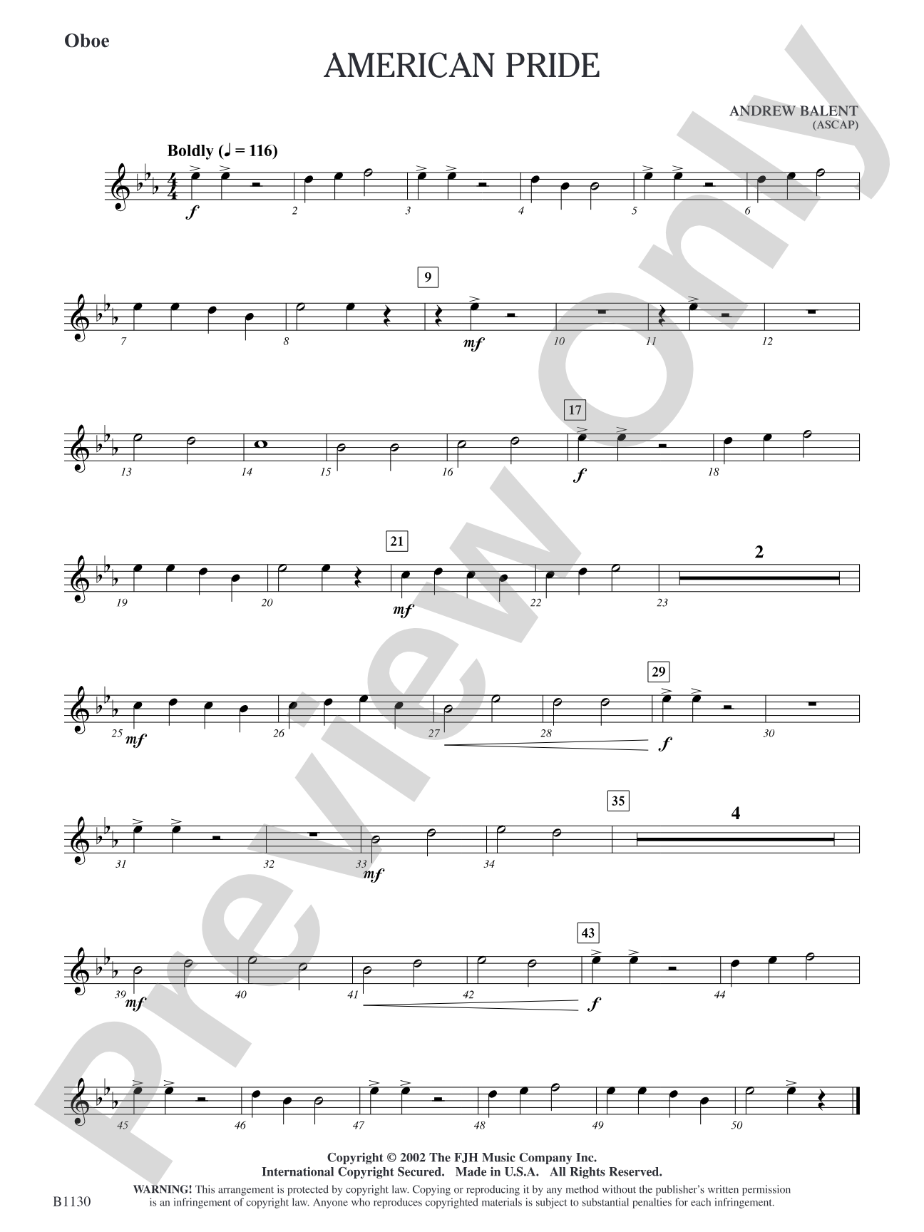 American Pride: Oboe