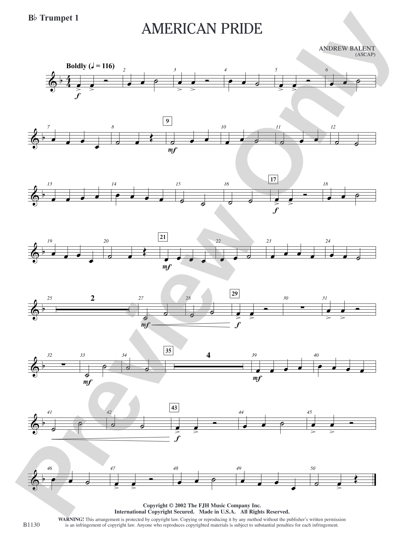 American Pride: B-flat Trumpet 1