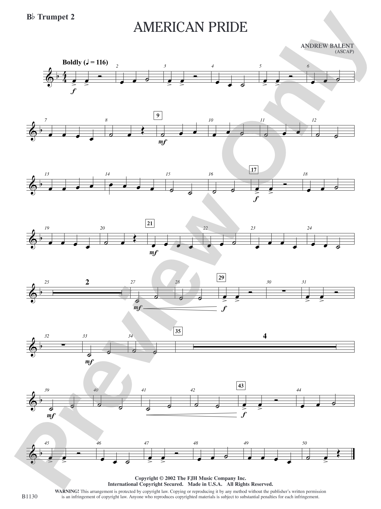 American Pride: B-flat Trumpet 2