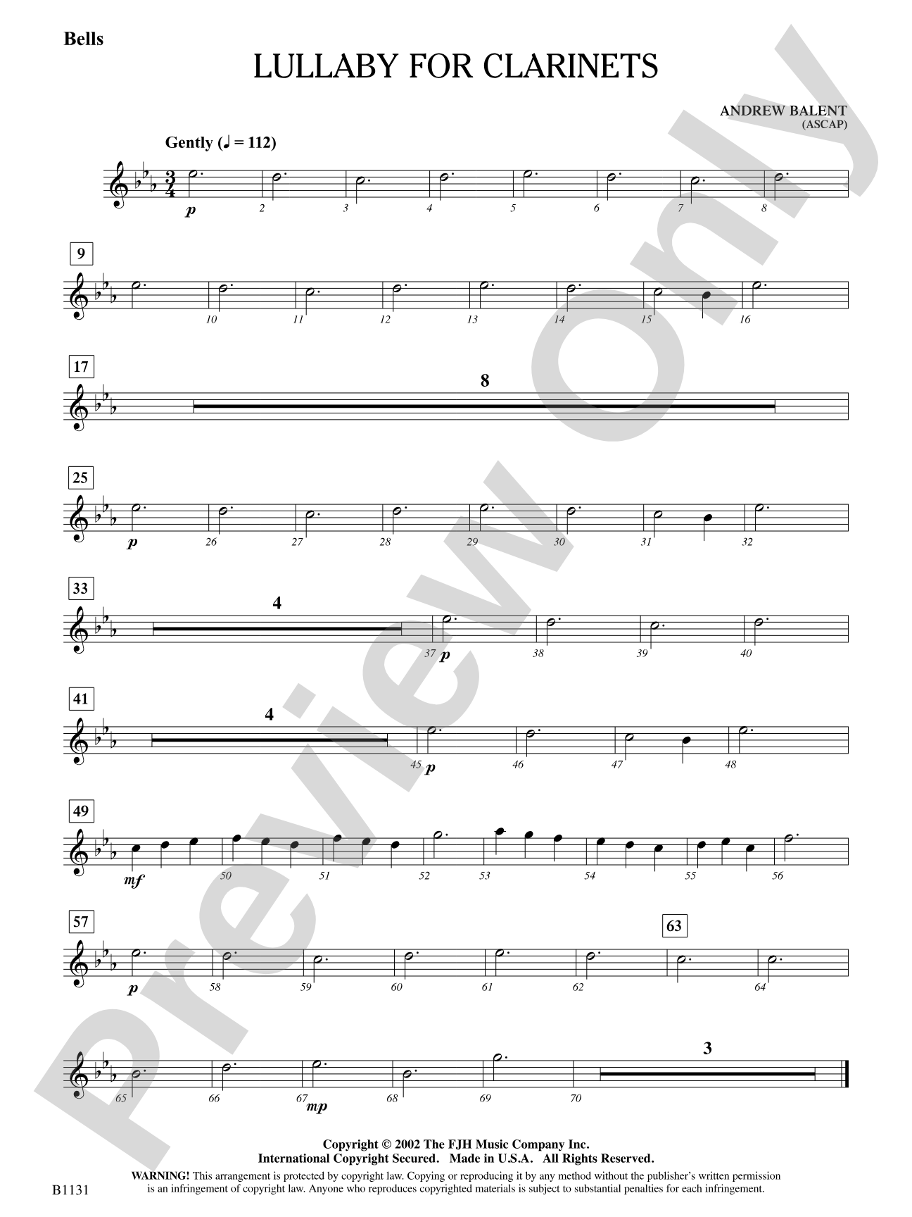 Lullaby for Clarinets: Bells