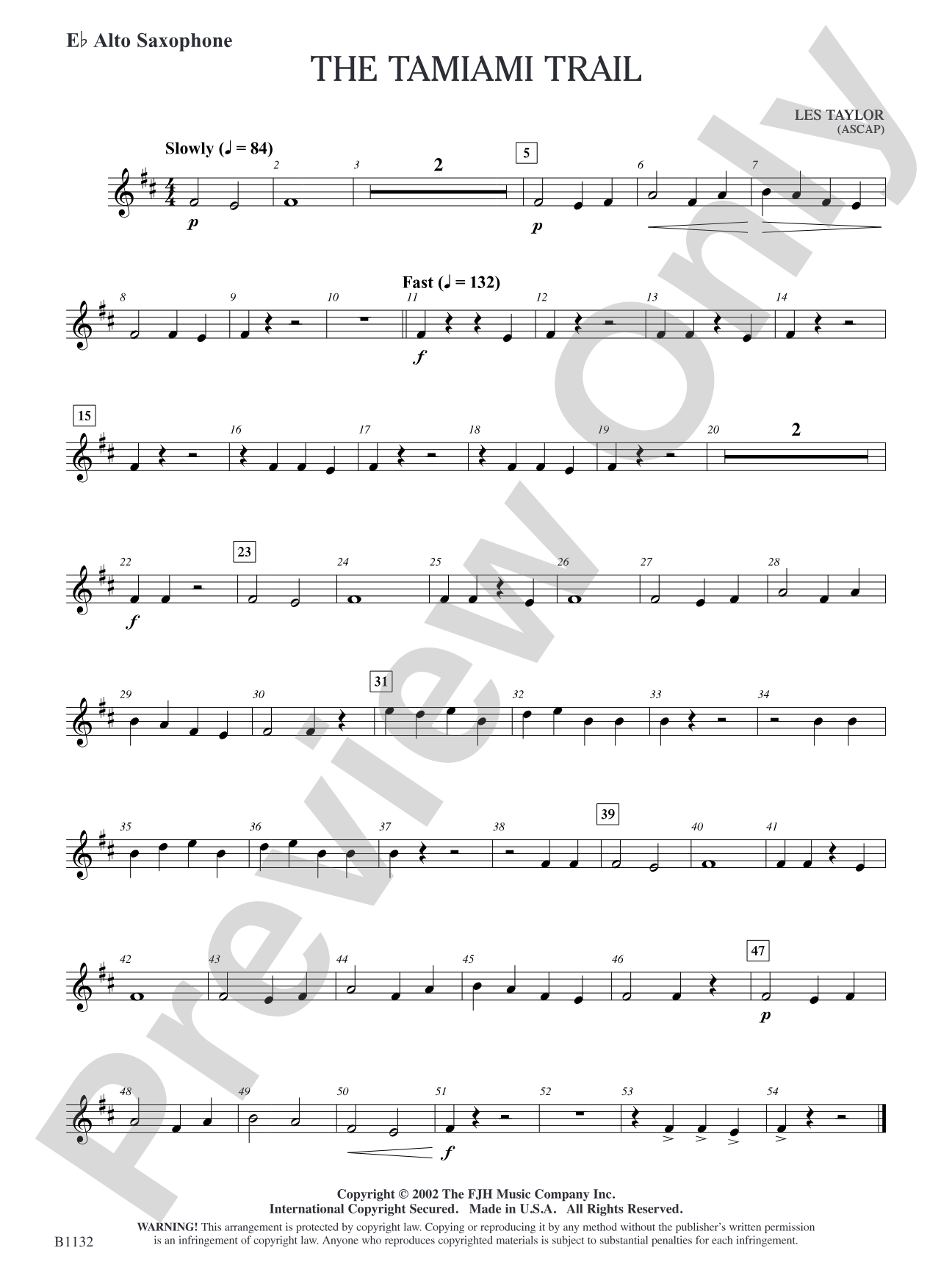 The Tamiami Trail: E-flat Alto Saxophone