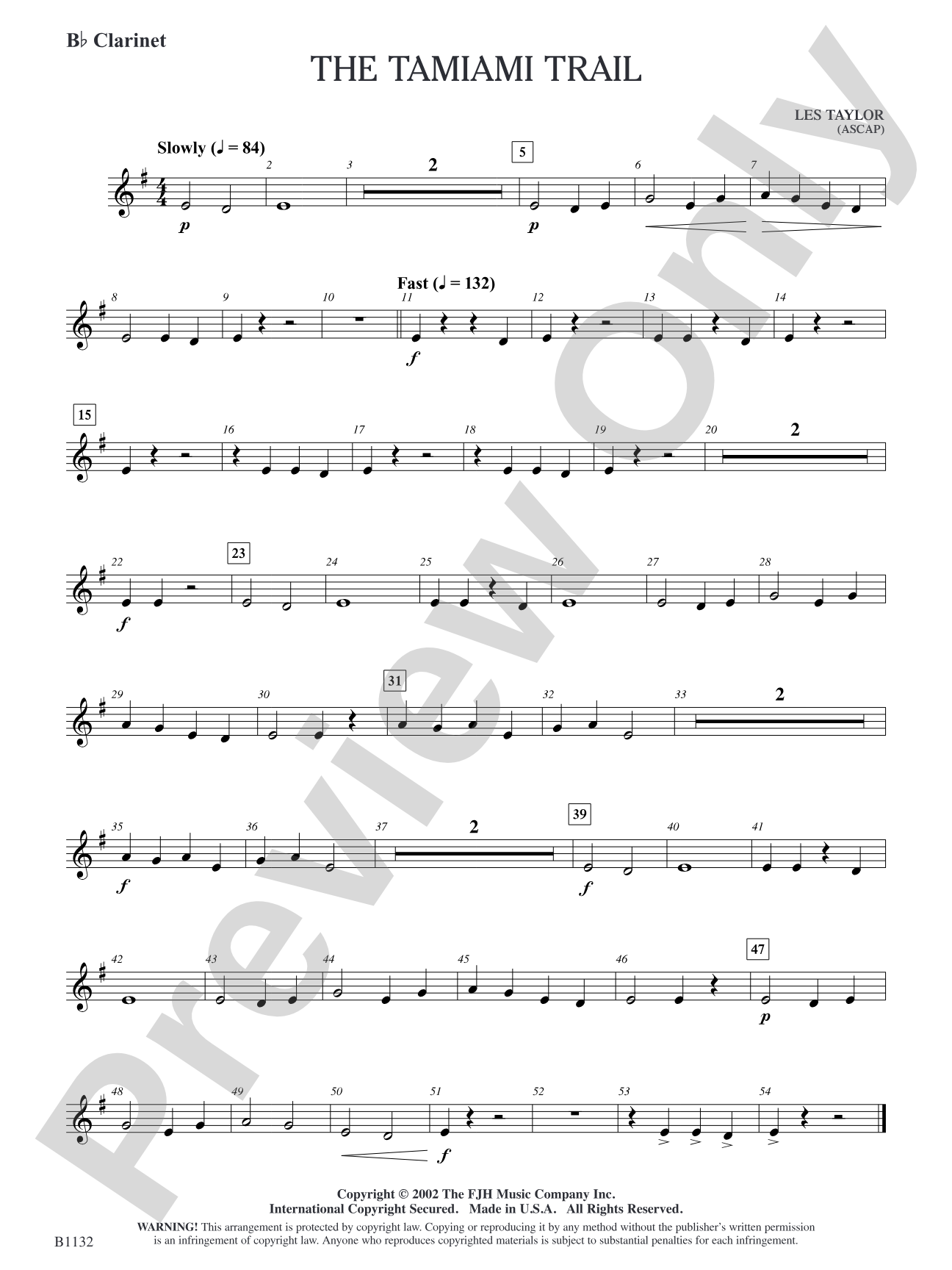The Tamiami Trail: B-flat Clarinet