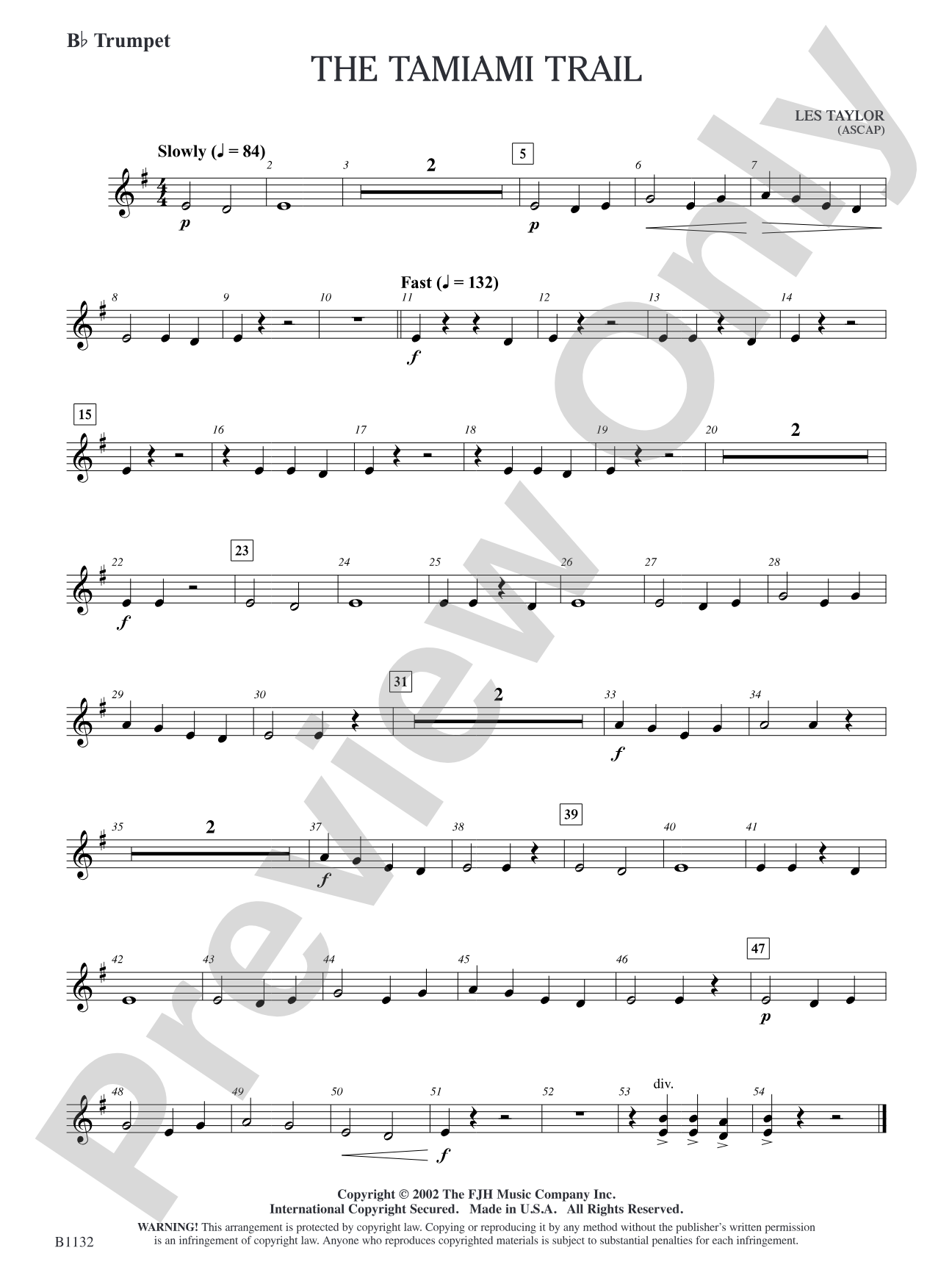 The Tamiami Trail: B-flat Trumpet