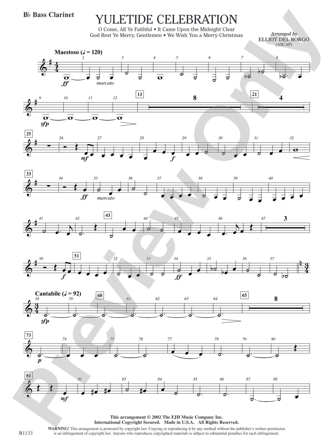 Yuletide Celebration: B-flat Bass Clarinet