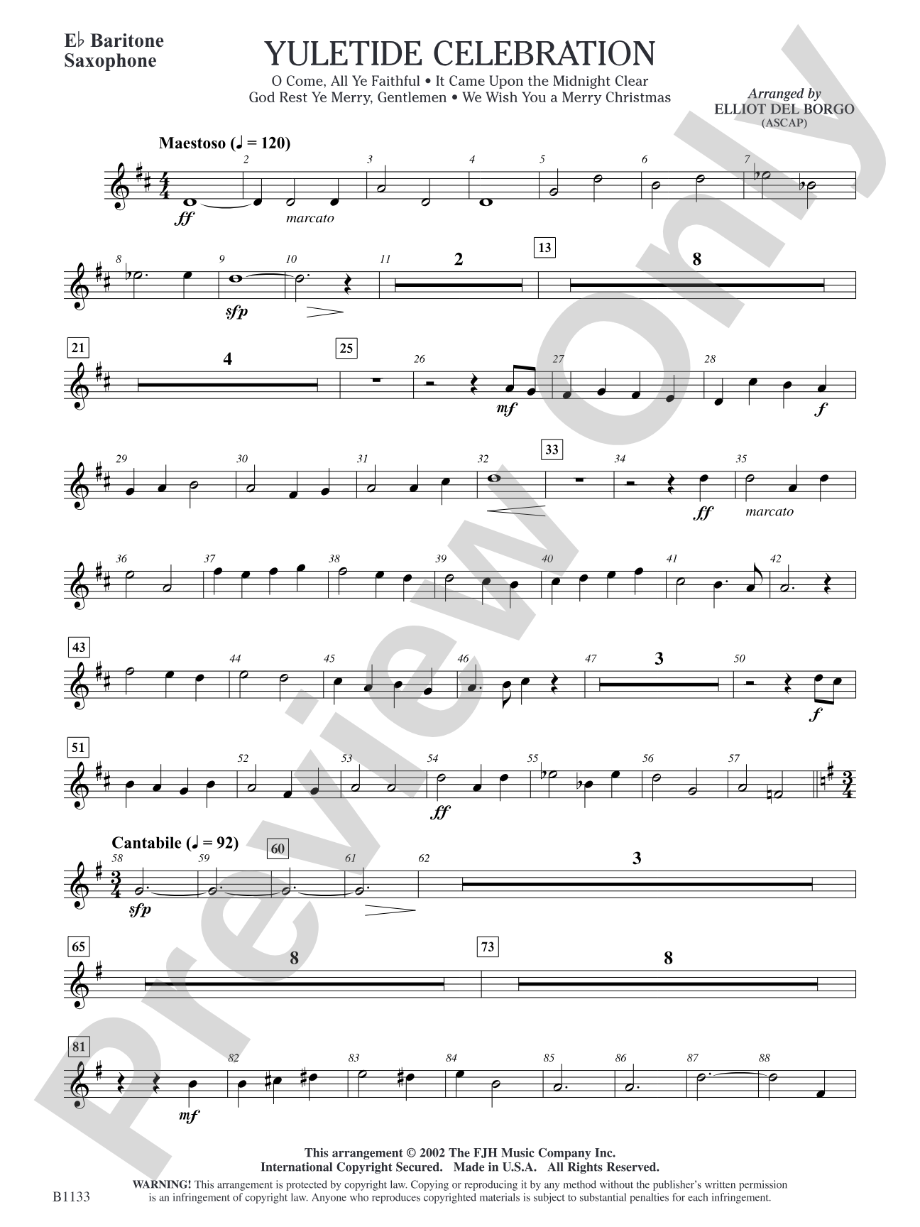 Yuletide Celebration: E-flat Baritone Saxophone