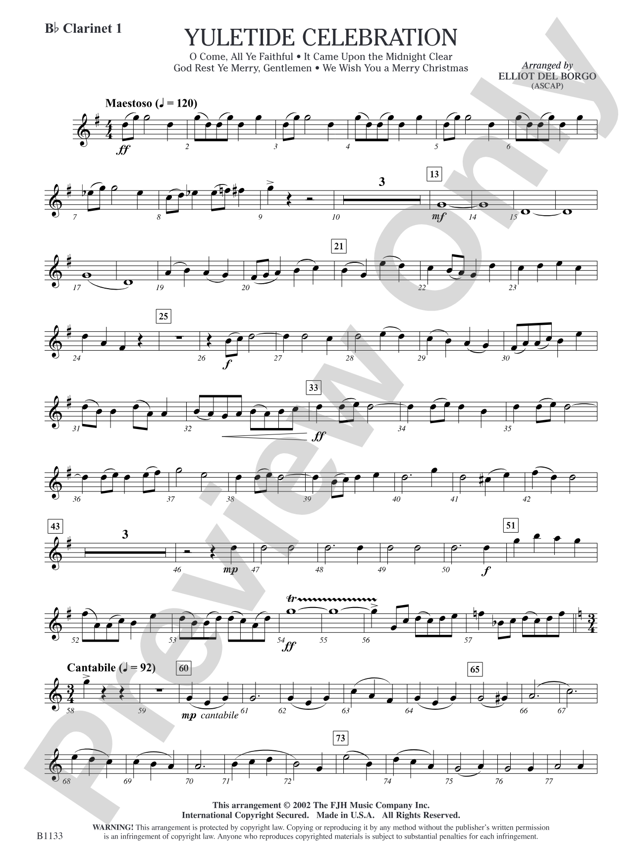 Yuletide Celebration: B-flat Clarinet 1