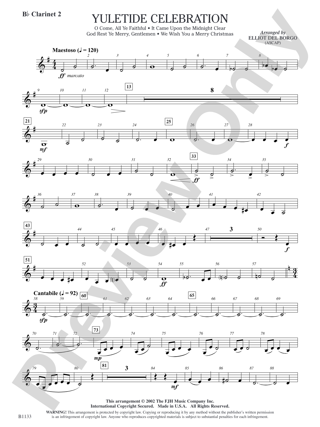 Yuletide Celebration: B-flat Clarinet 2