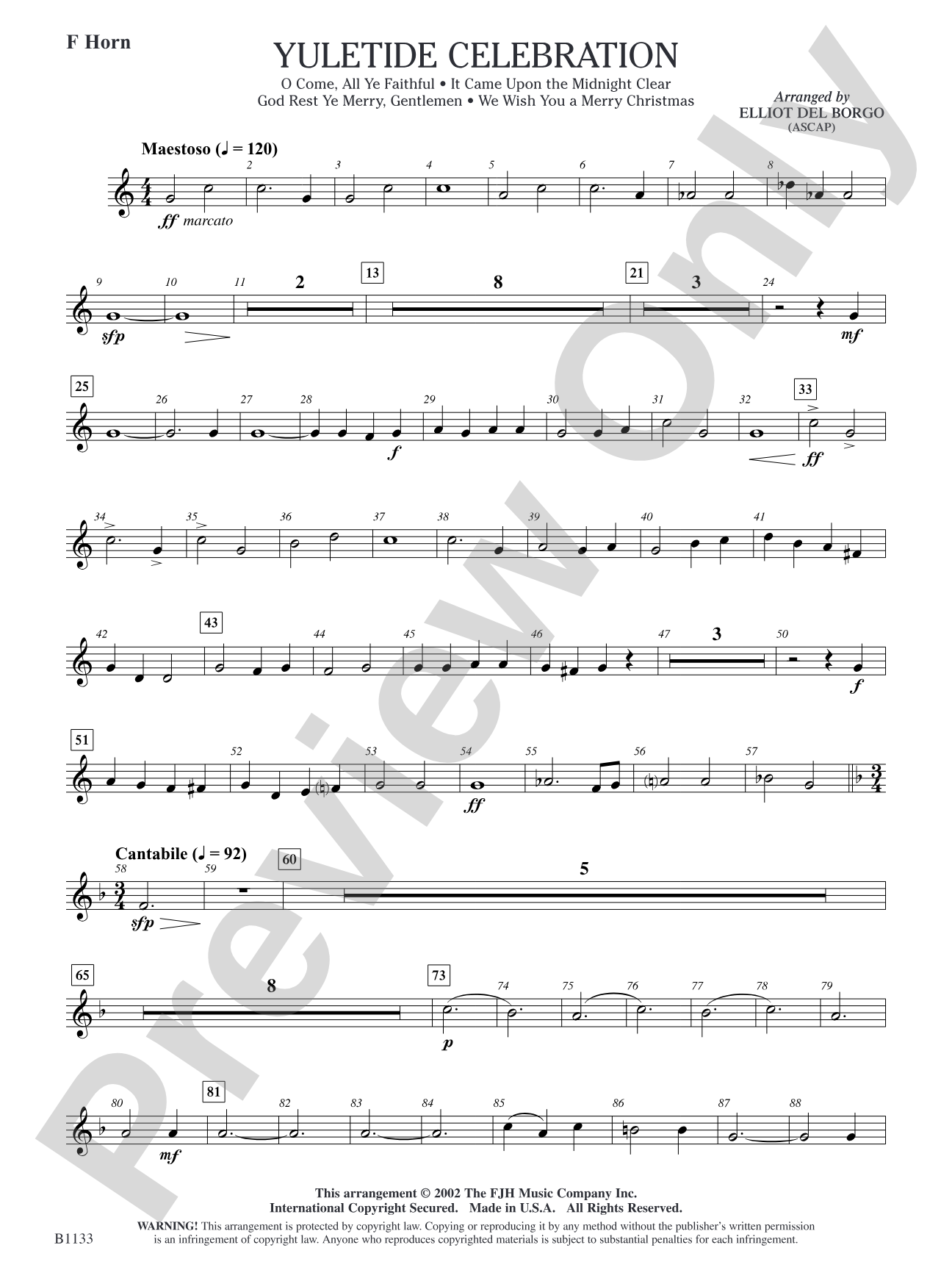 Yuletide Celebration: F Horn