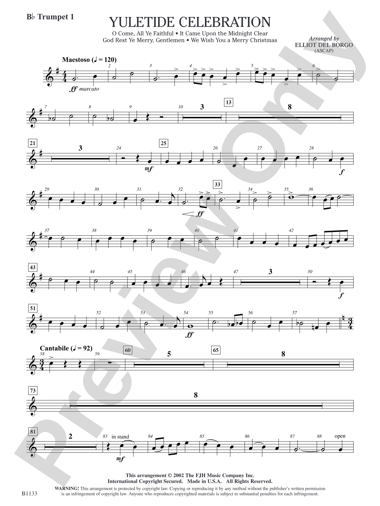 Yuletide Celebration: B-flat Trumpet 1