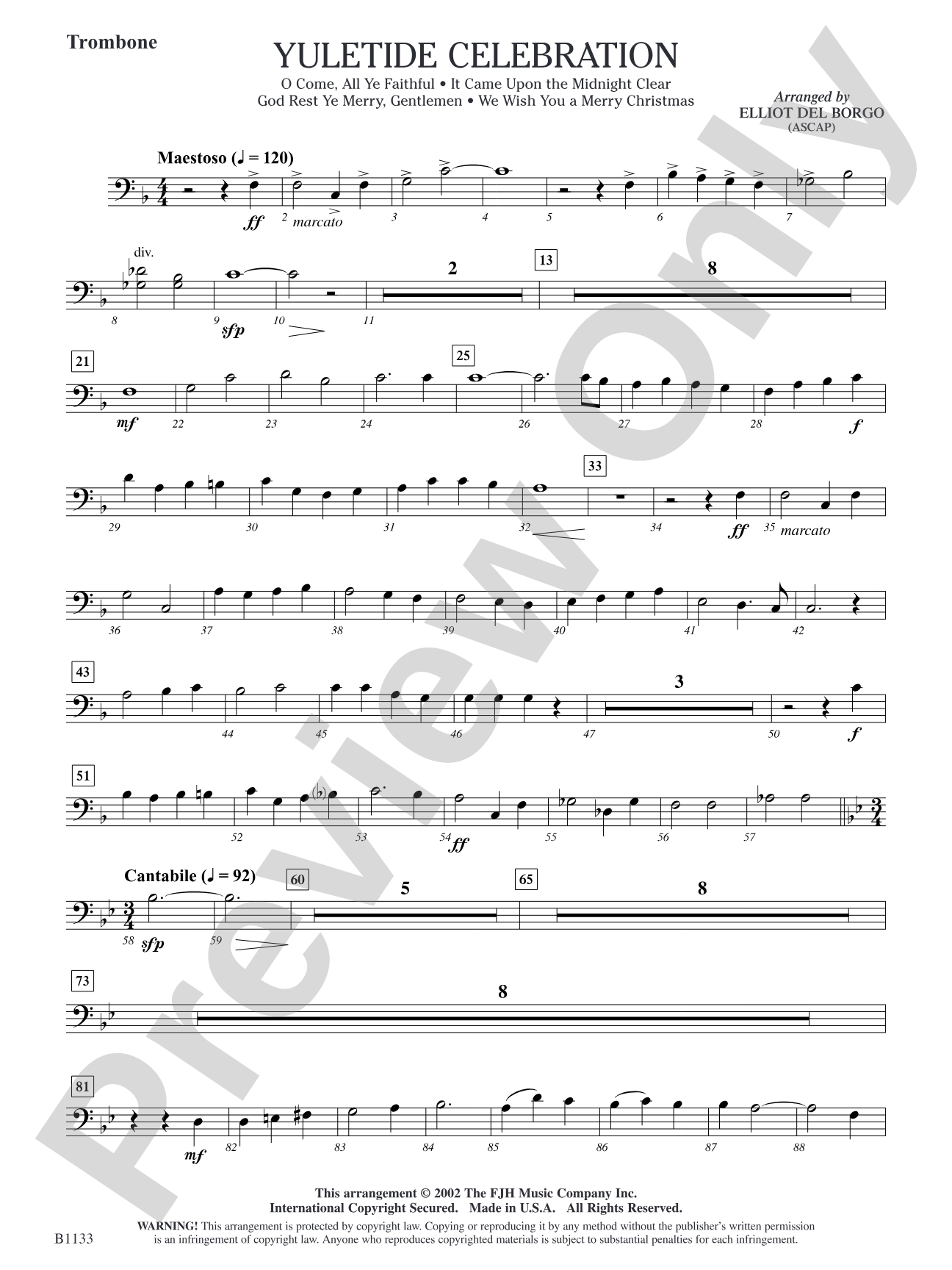 Yuletide Celebration: Trombone