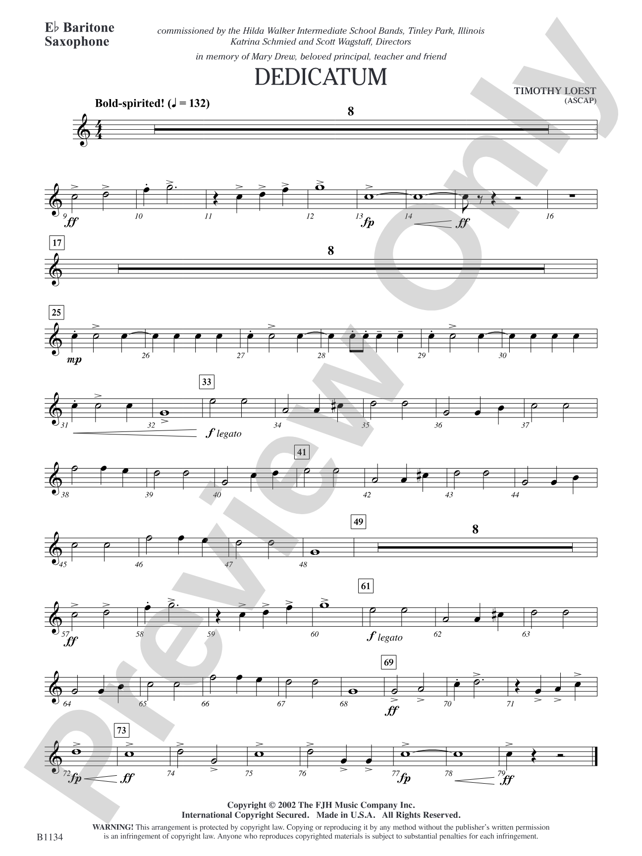 Dedicatum: E-flat Baritone Saxophone
