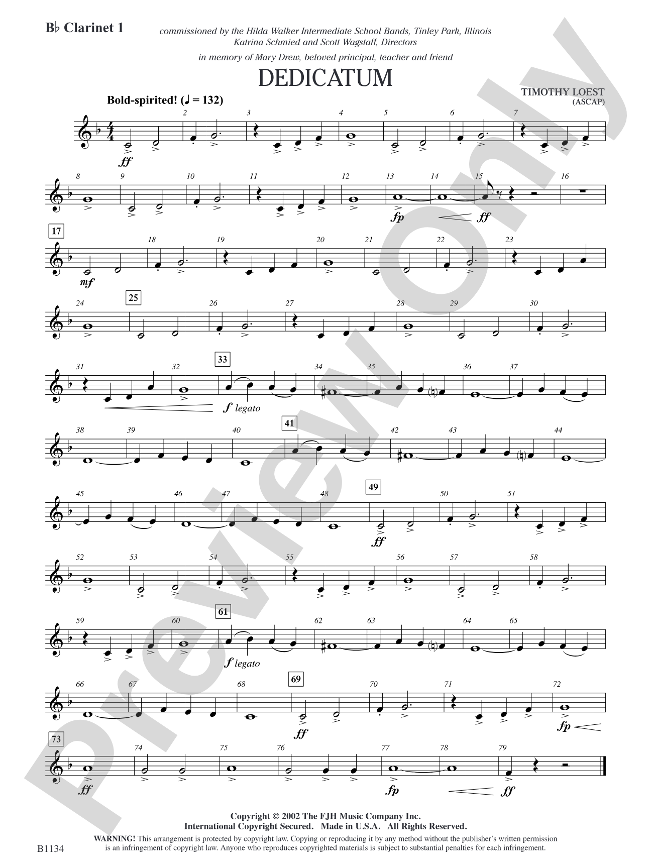 Dedicatum: B-flat Clarinet 1
