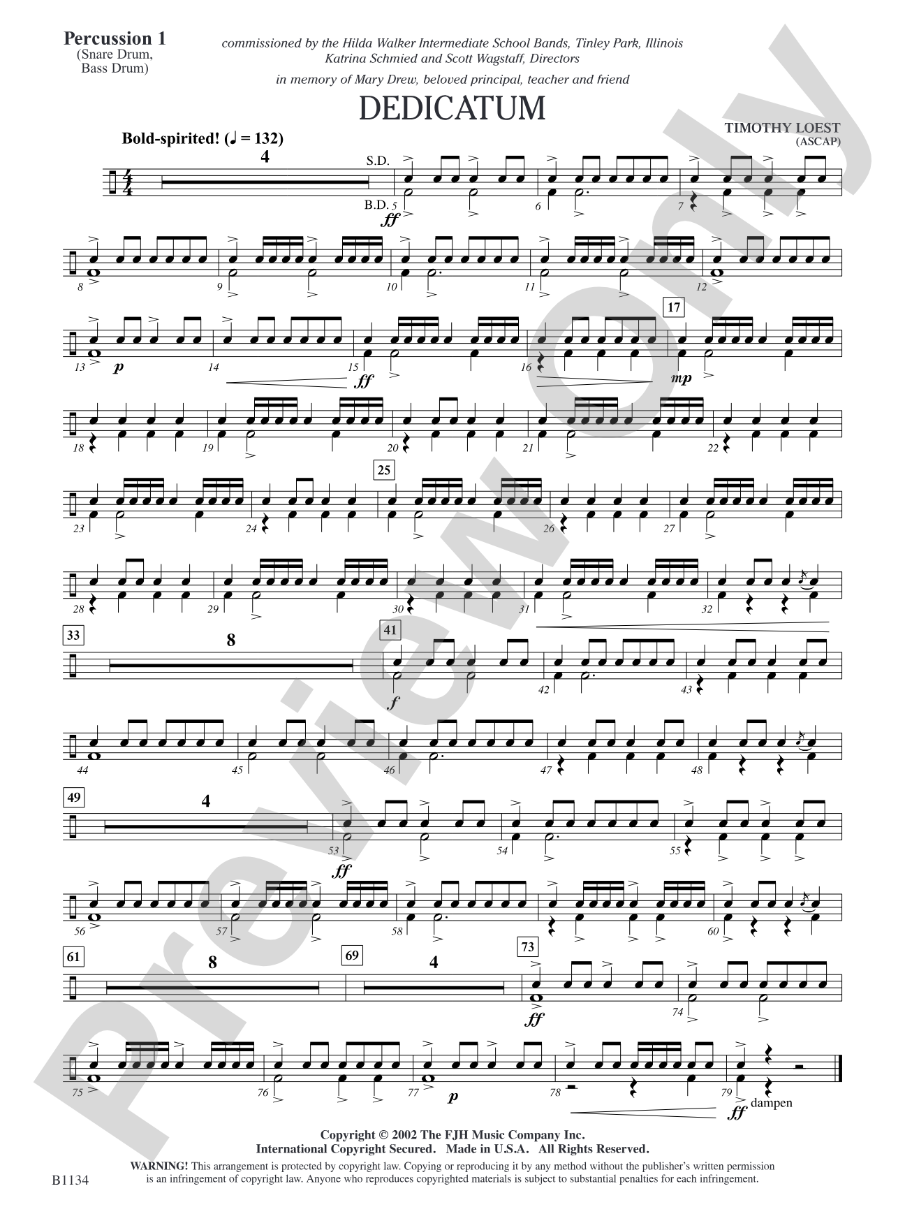 Dedicatum: Percussion 1