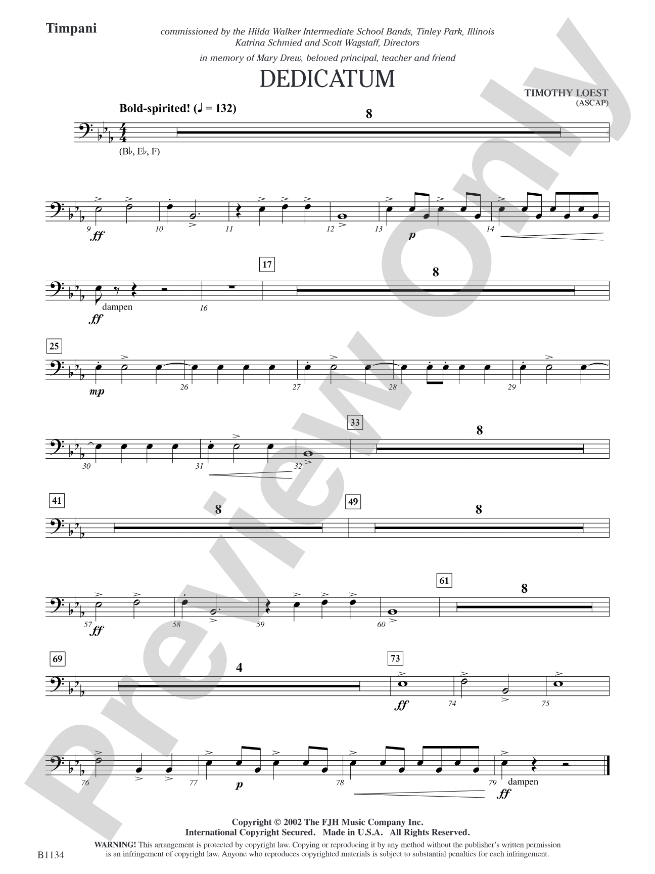 Dedicatum: Timpani