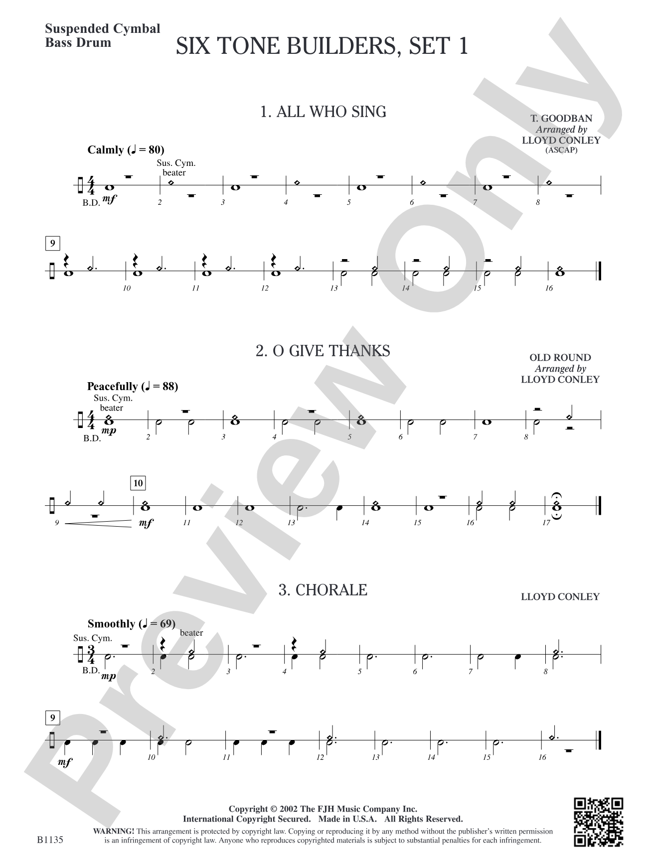 Six Tone Builders, Set 1: Suspended Cymbal / Bass Drum