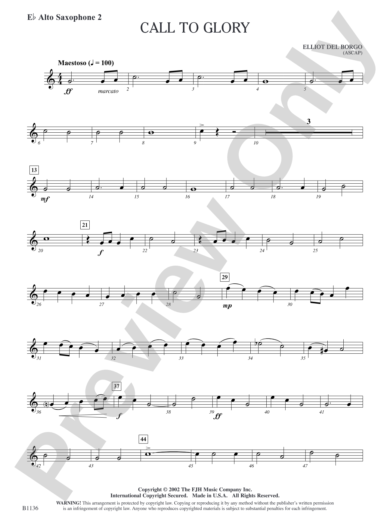 Call to Glory: E-flat Alto Saxophone 2