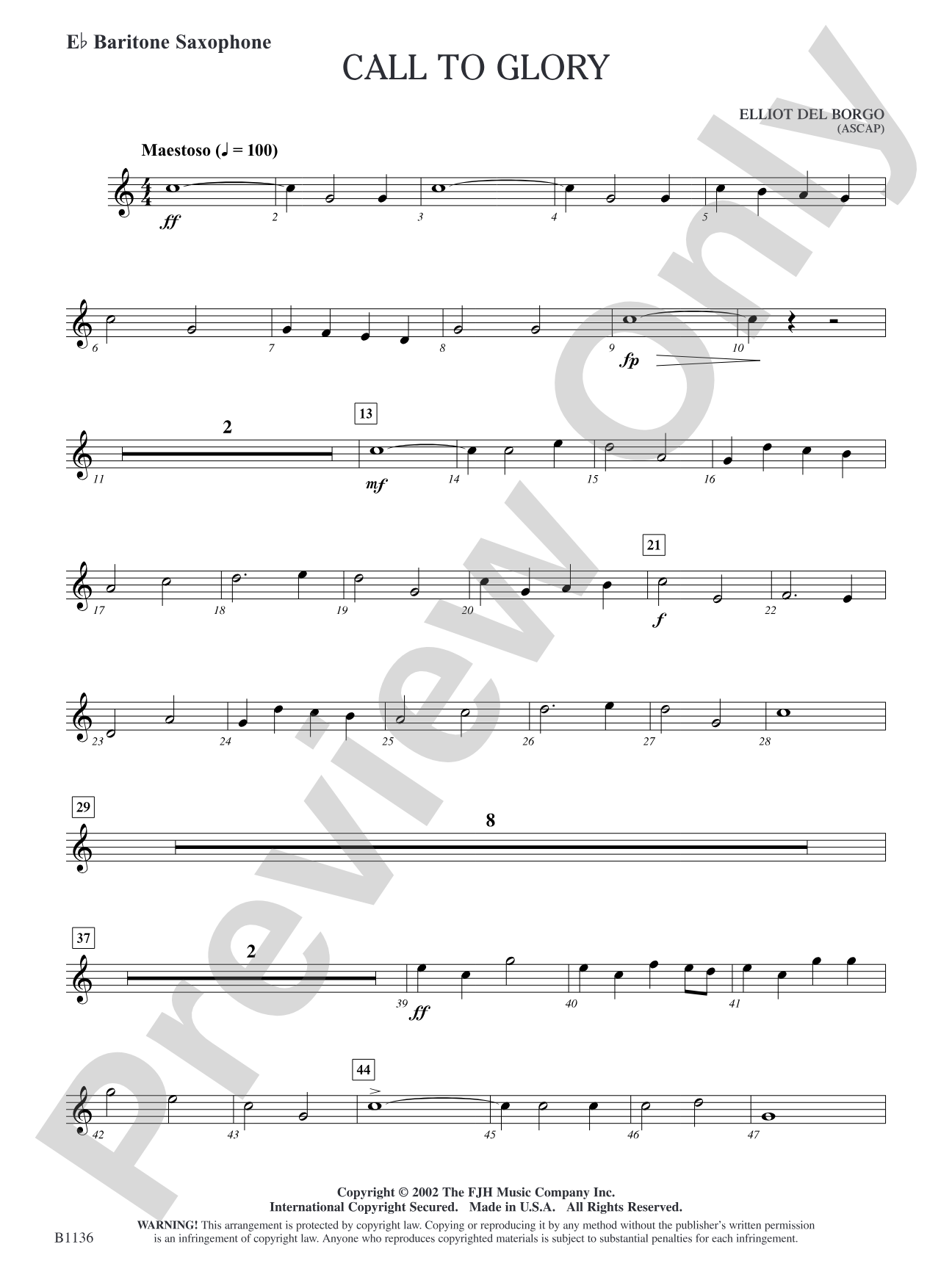 Call to Glory: E-flat Baritone Saxophone