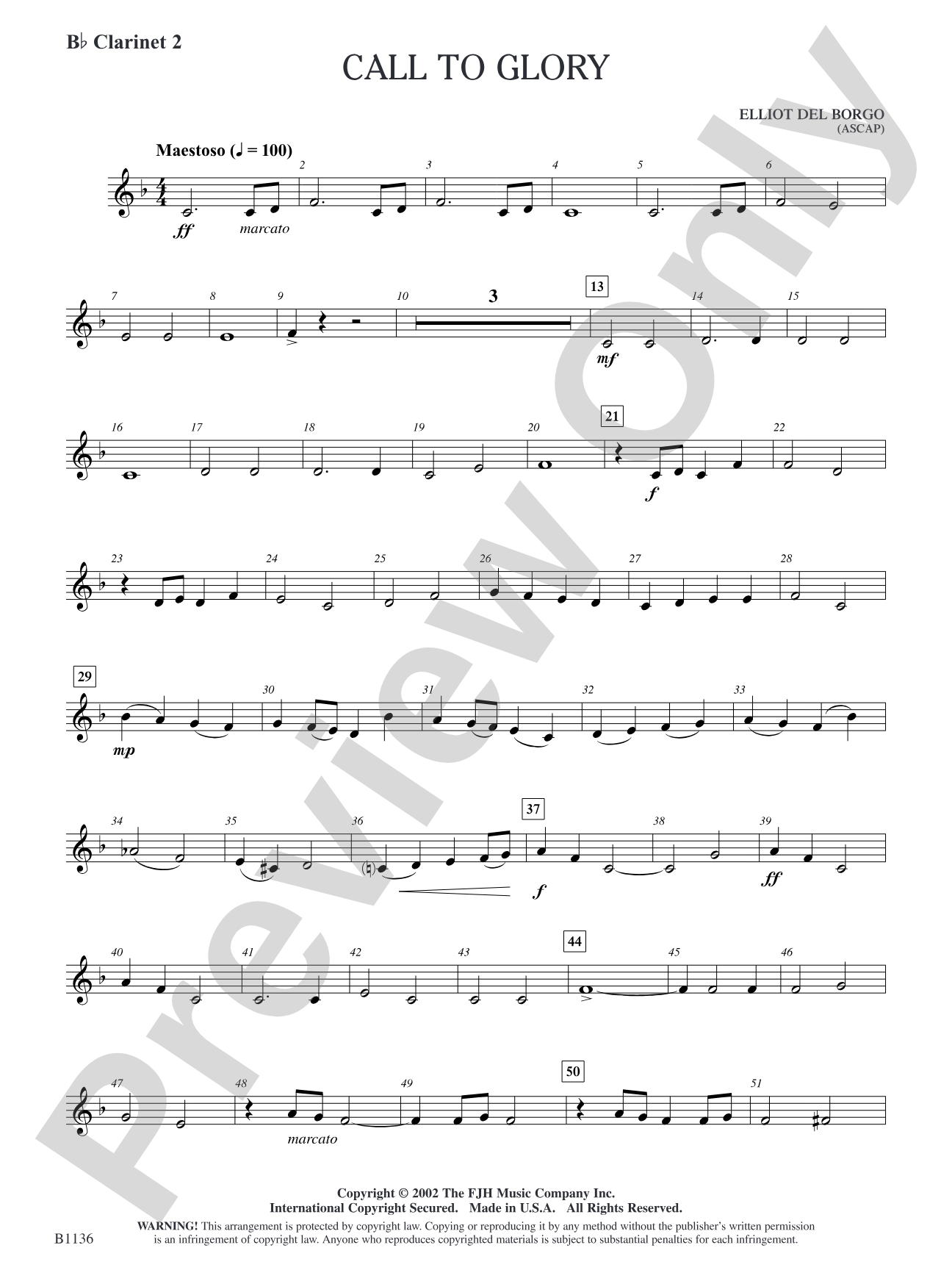 Call to Glory: B-flat Clarinet 2