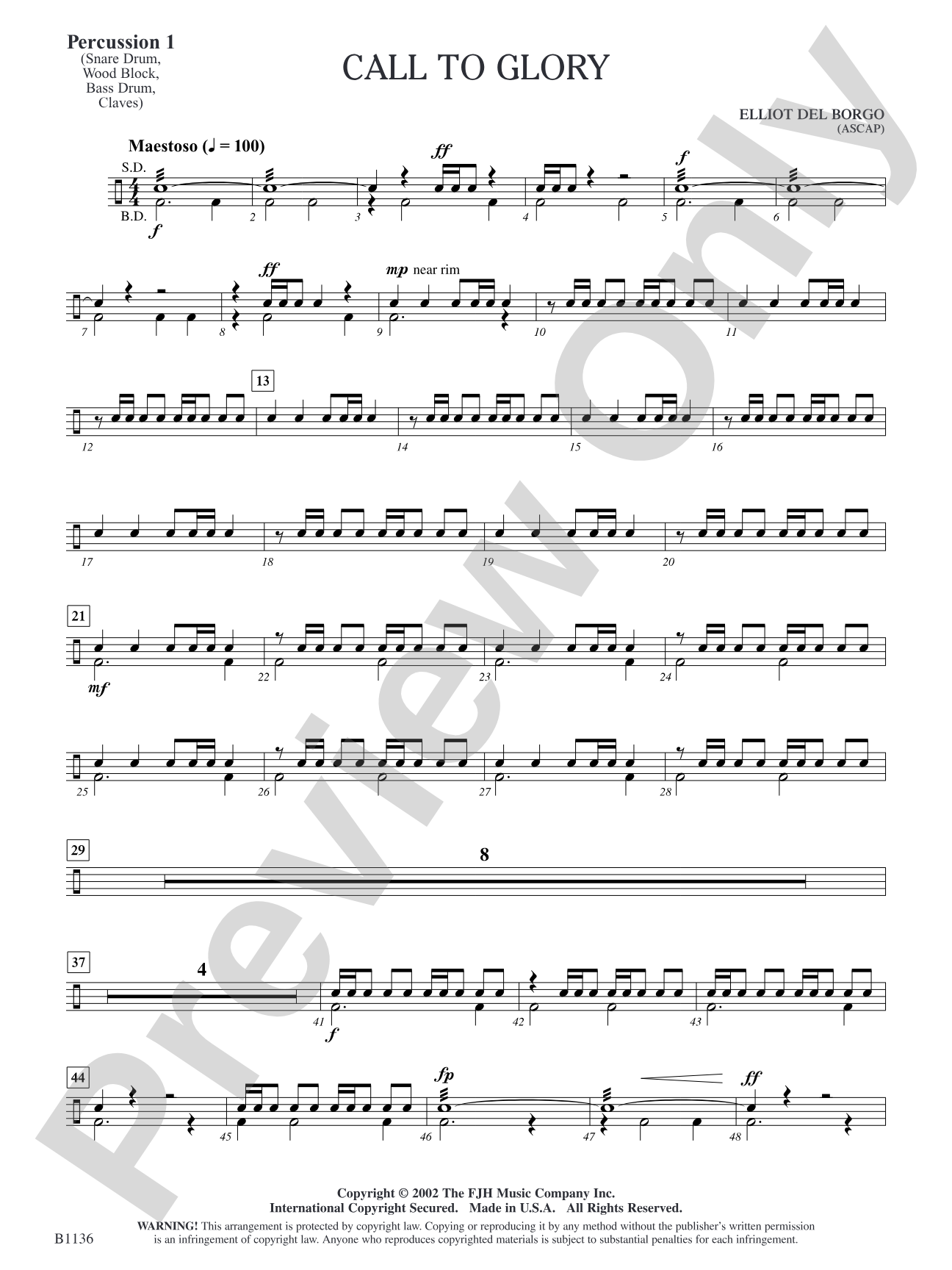 Call to Glory: Percussion 1