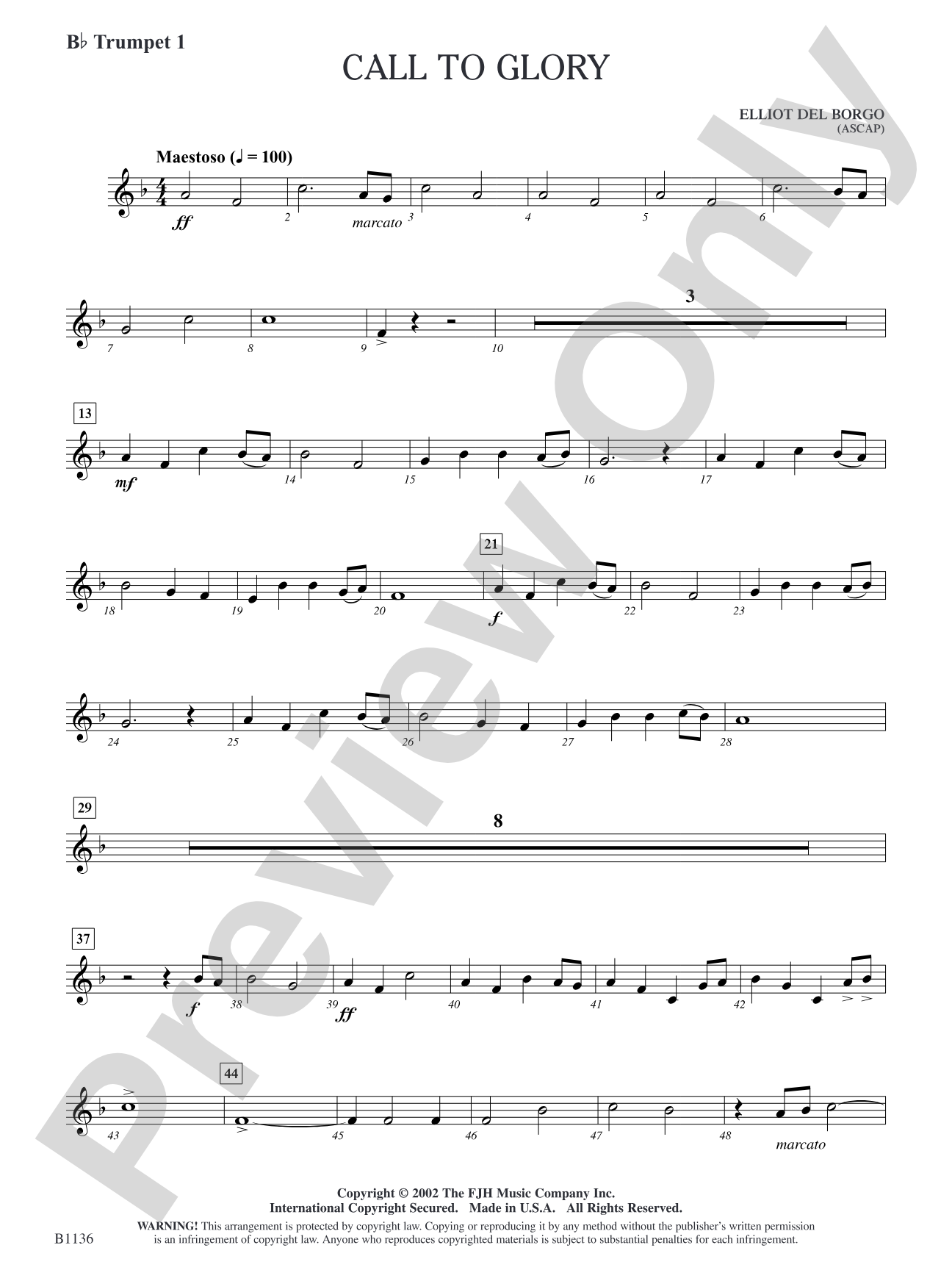 Call to Glory: B-flat Trumpet 1