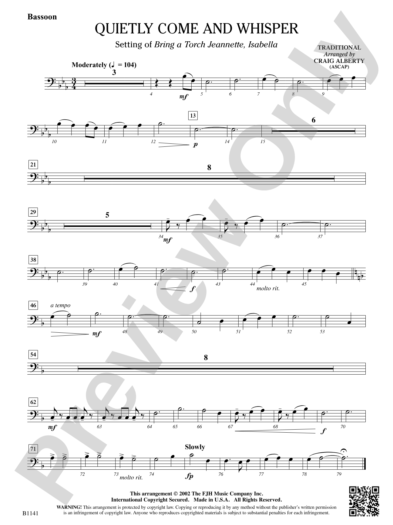 Quietly Come and Whisper: Bassoon