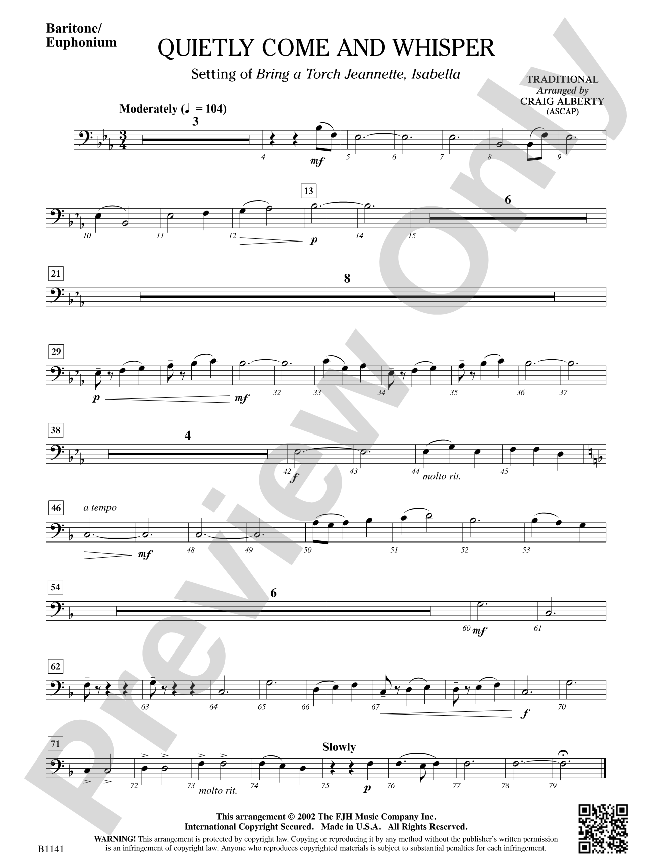 Quietly Come and Whisper: Baritone/Euphonium
