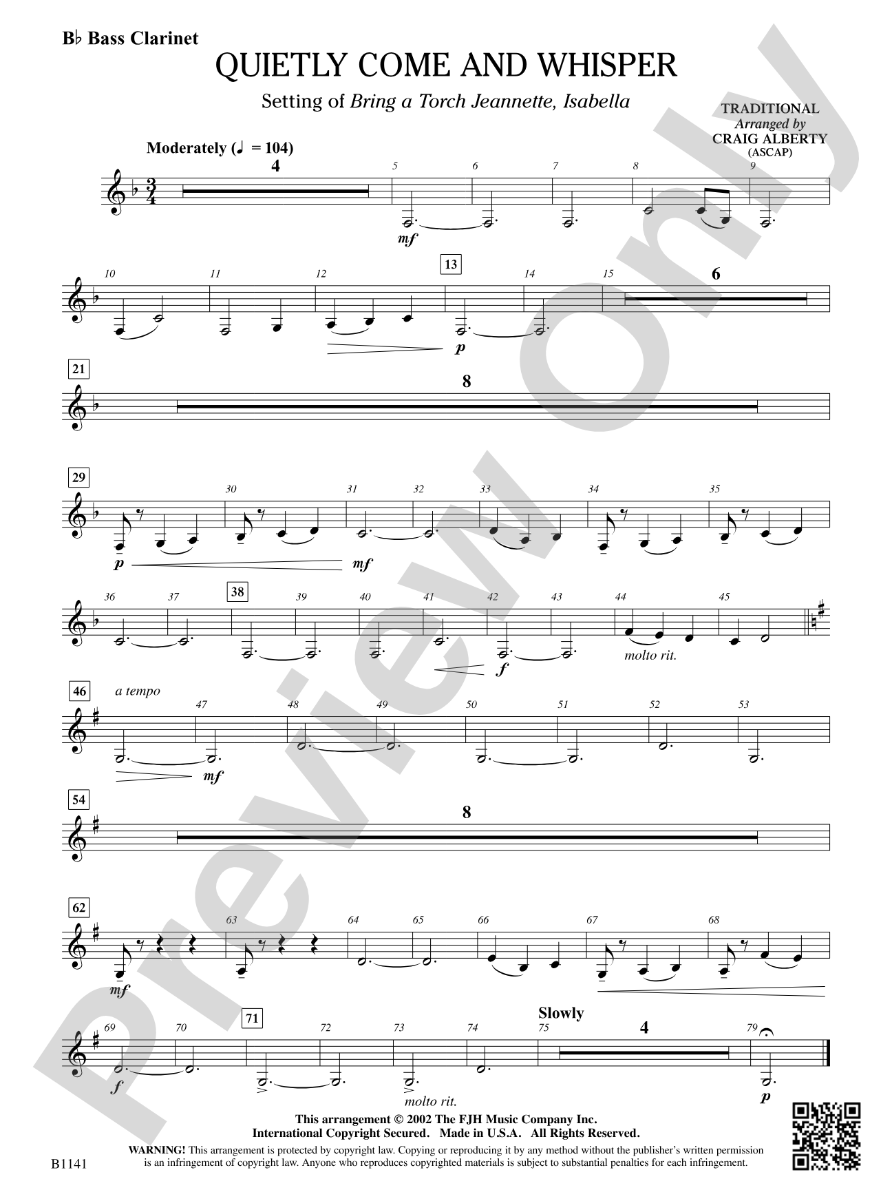 Quietly Come and Whisper: B-flat Bass Clarinet