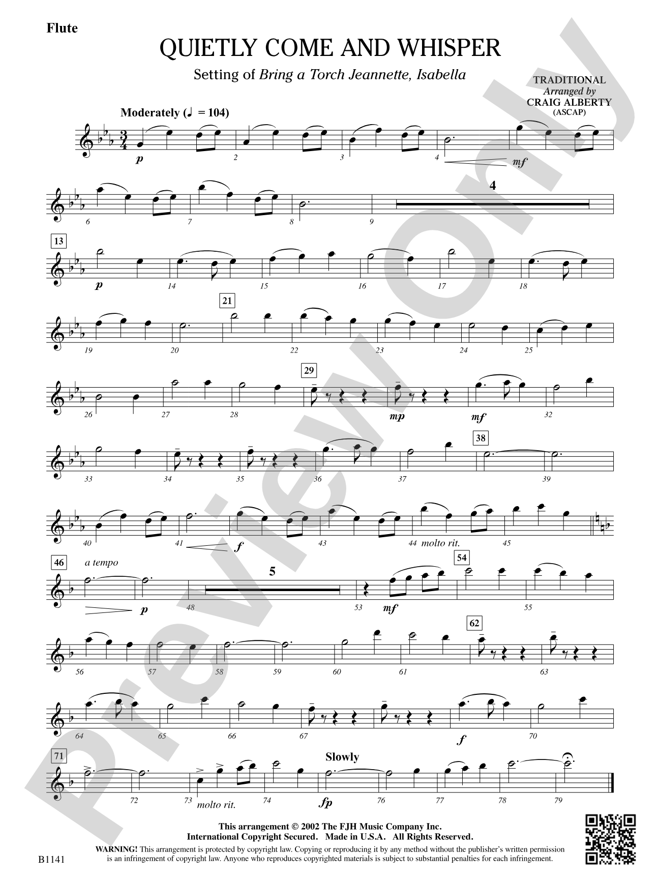 Quietly Come and Whisper: Flute