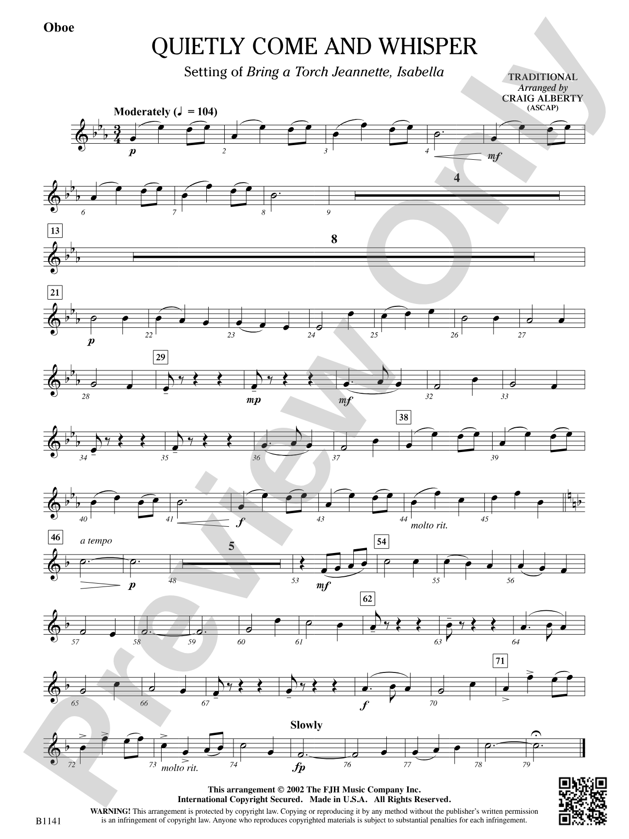 Quietly Come and Whisper: Oboe