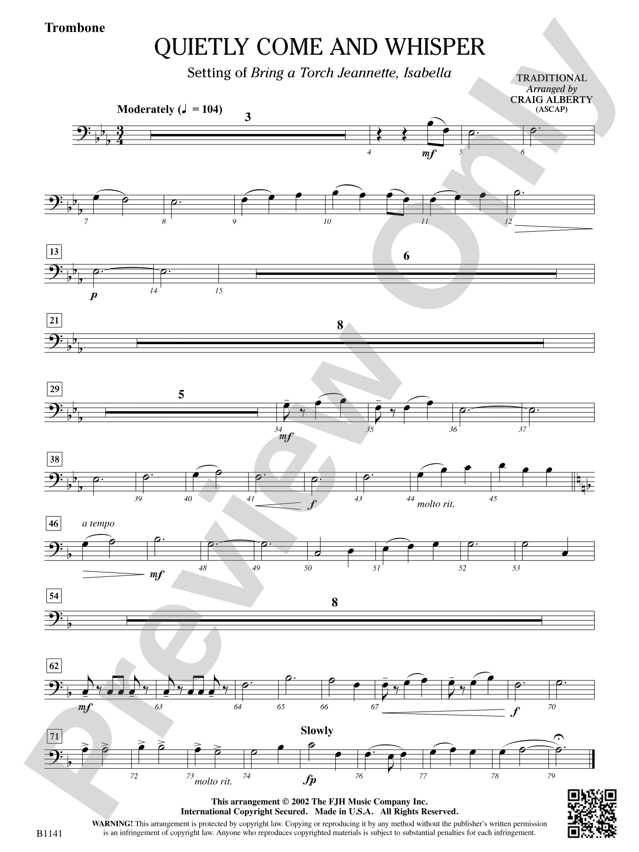 Quietly Come and Whisper: Trombone