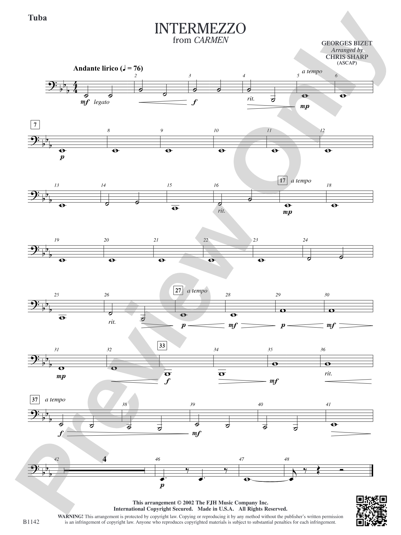 Intermezzo (from Georges Bizet's opera Carmen): Tuba
