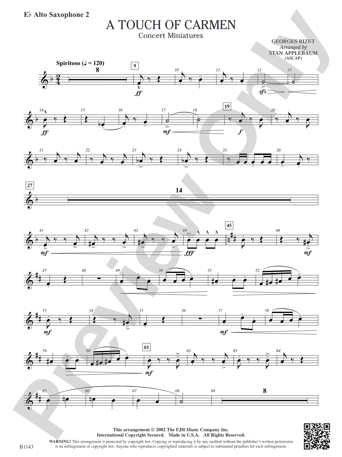 A Touch of Carmen: E-flat Alto Saxophone 2