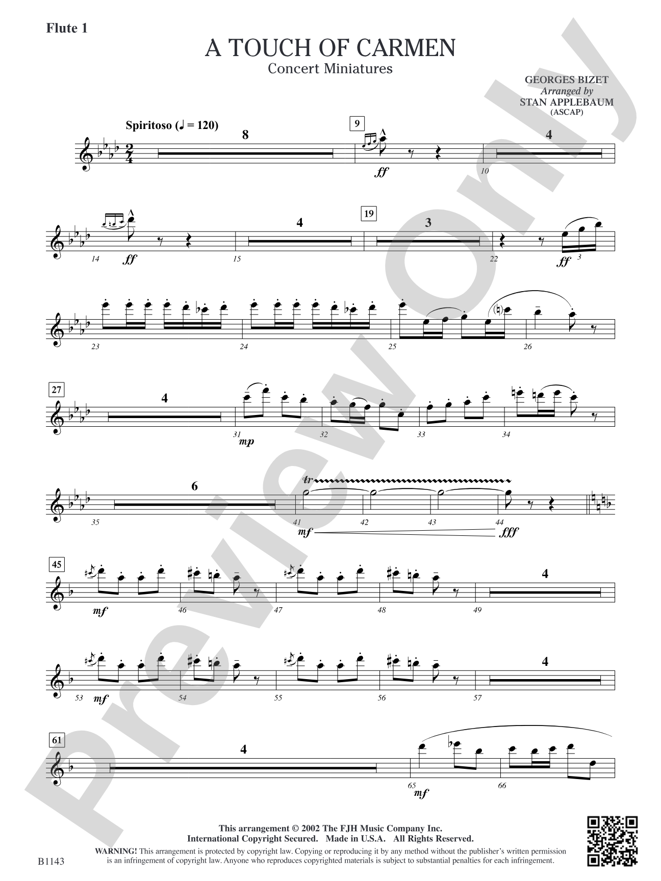 A Touch of Carmen: Flute 1