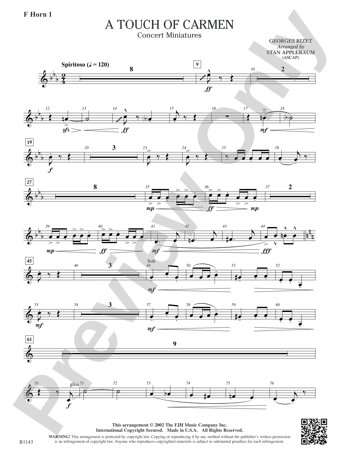 A Touch of Carmen: F Horn 1