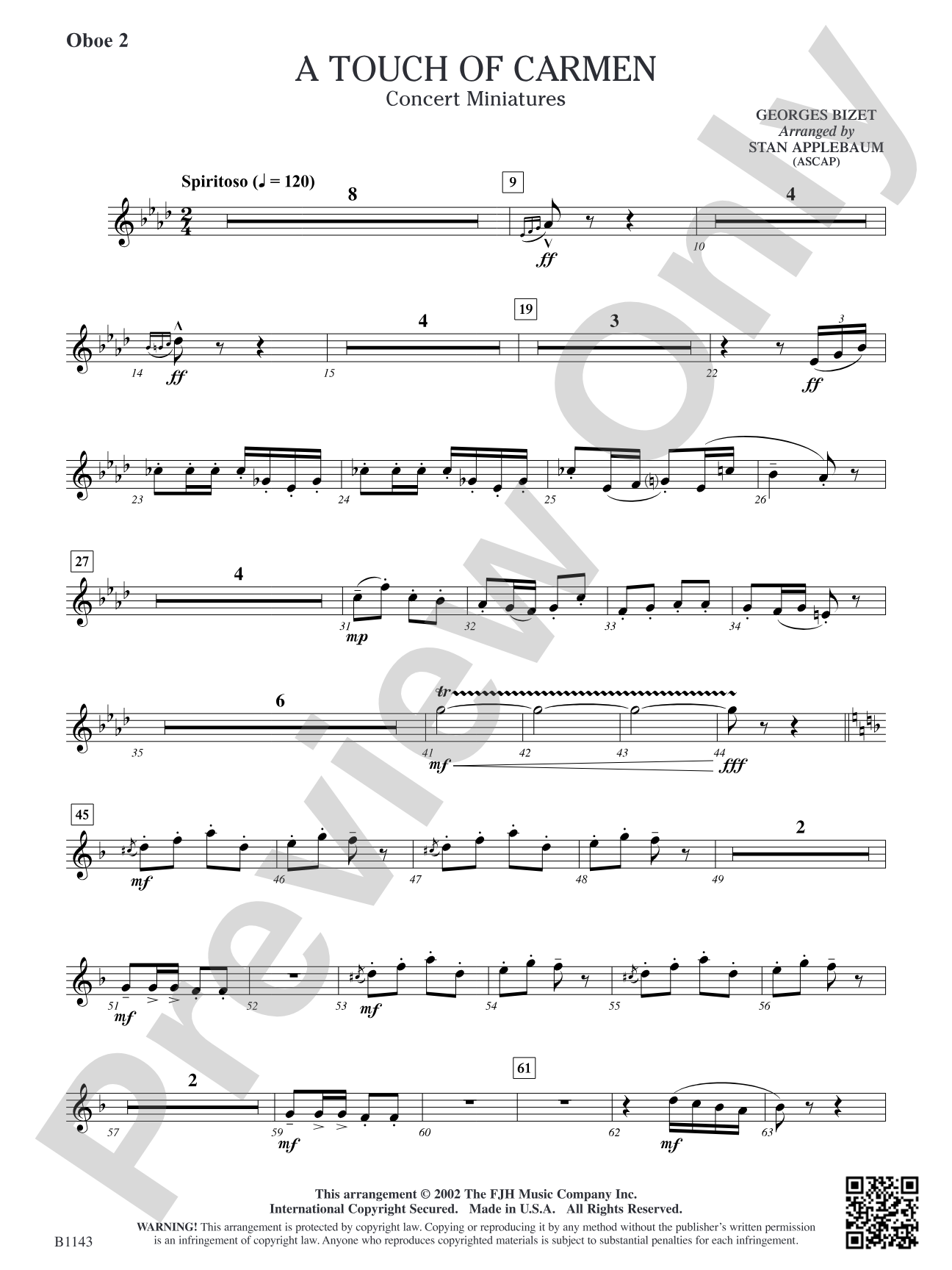 A Touch of Carmen: Oboe 2