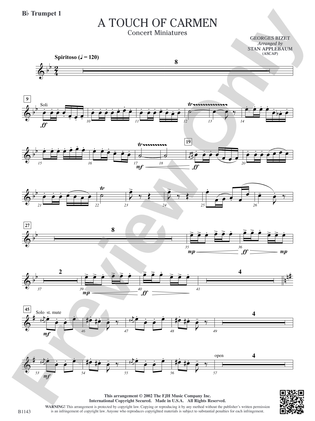 A Touch of Carmen: B-flat Trumpet 1