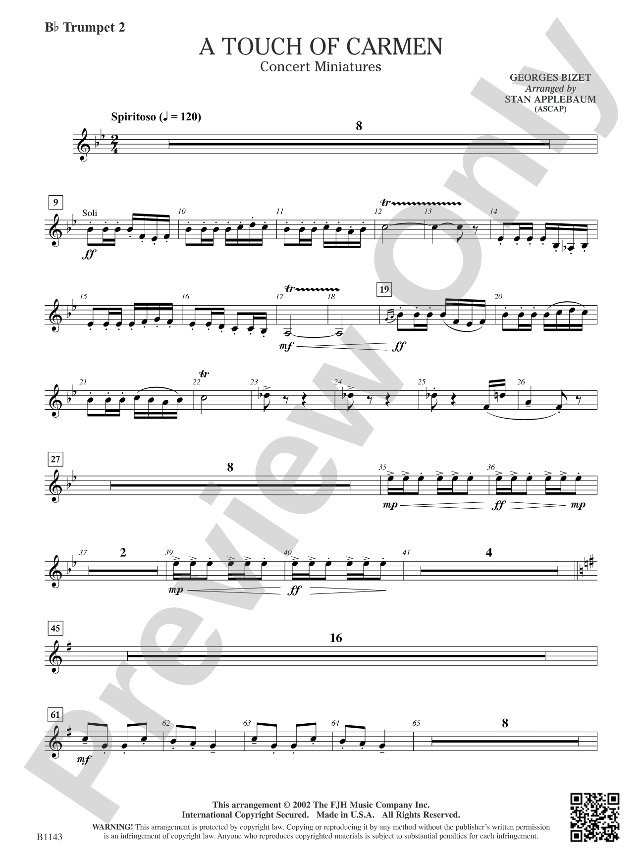 A Touch of Carmen: B-flat Trumpet 2