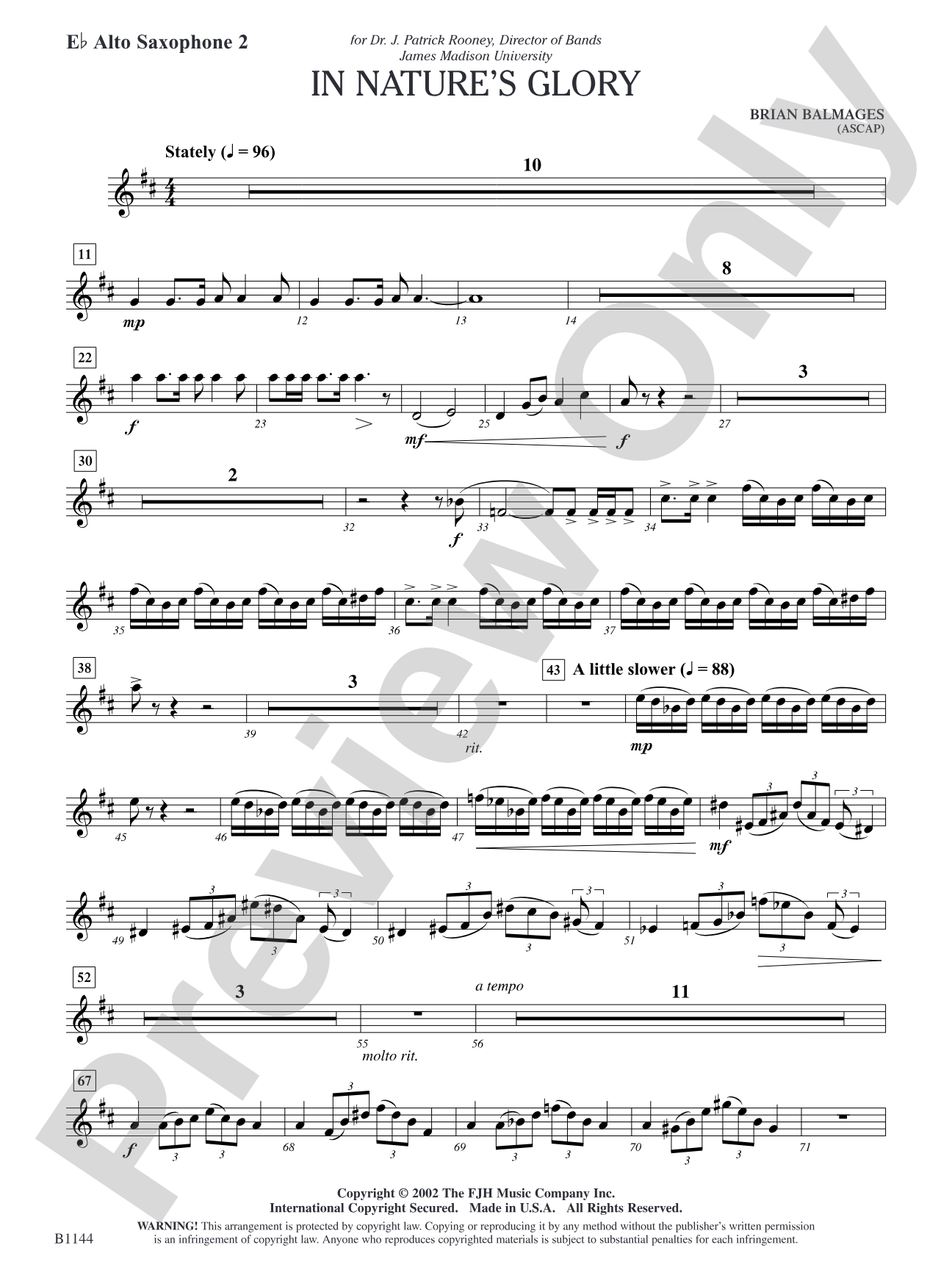 In Nature's Glory: E-flat Alto Saxophone 2