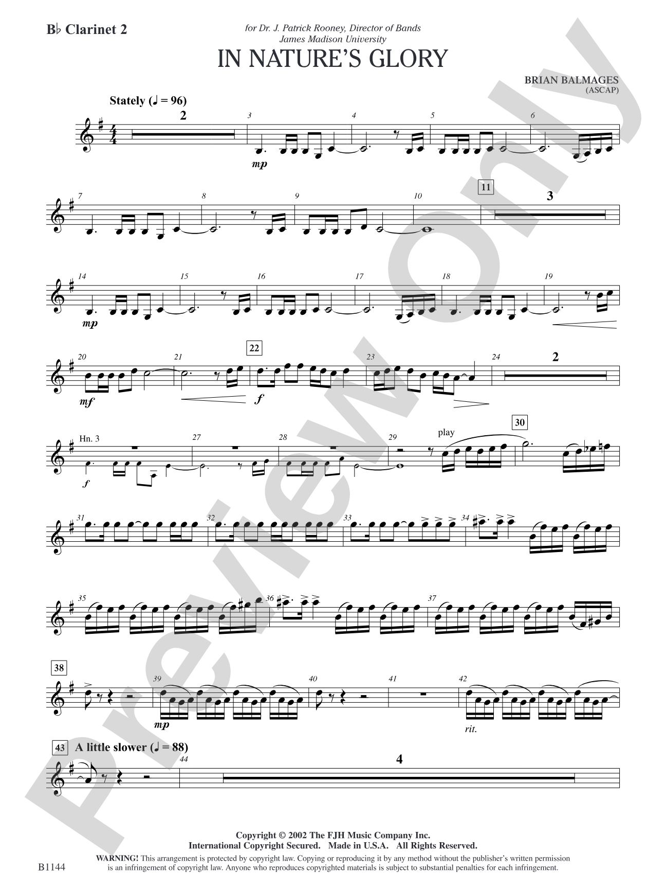 In Nature's Glory: B-flat Clarinet 2