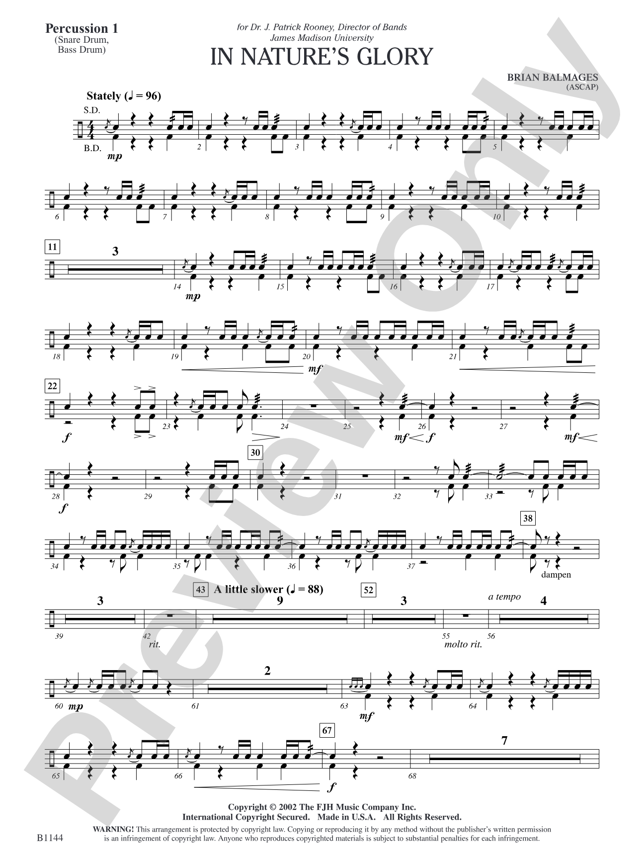 In Nature's Glory: Percussion 1