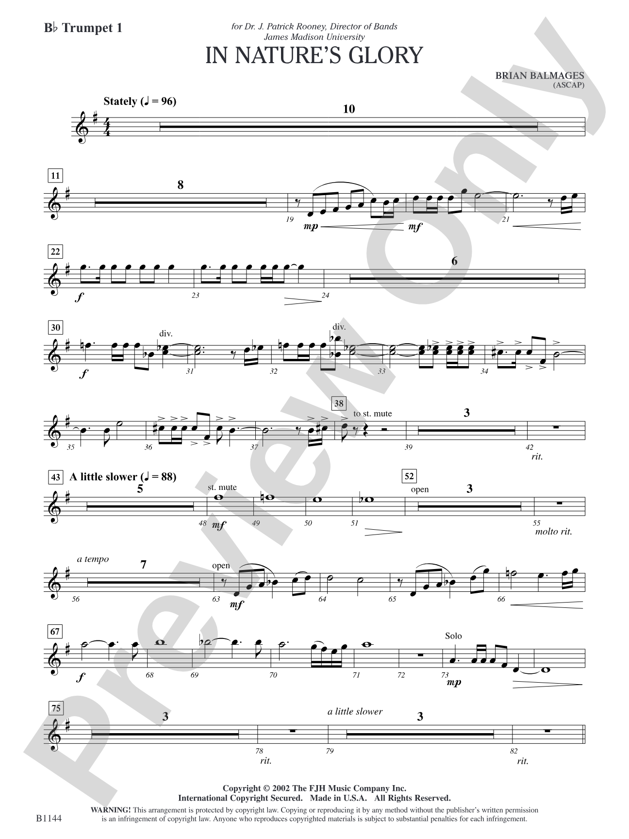 In Nature's Glory: B-flat Trumpet 1