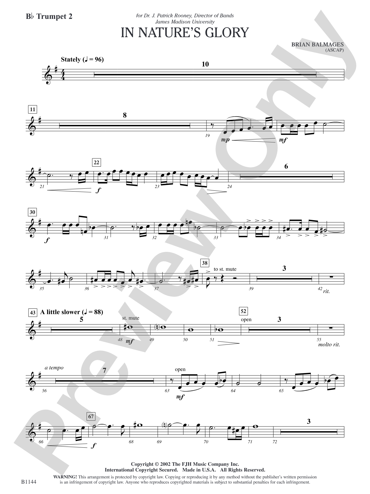 In Nature's Glory: B-flat Trumpet 2
