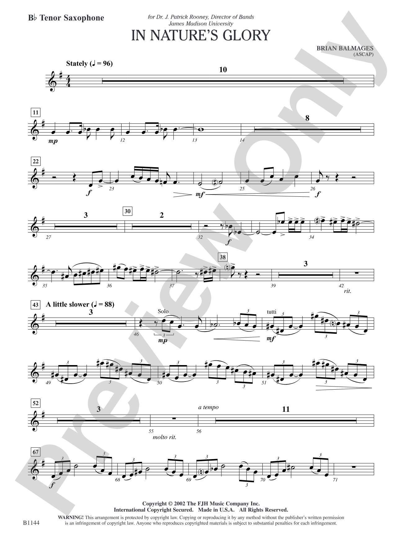 In Nature's Glory: B-flat Tenor Saxophone