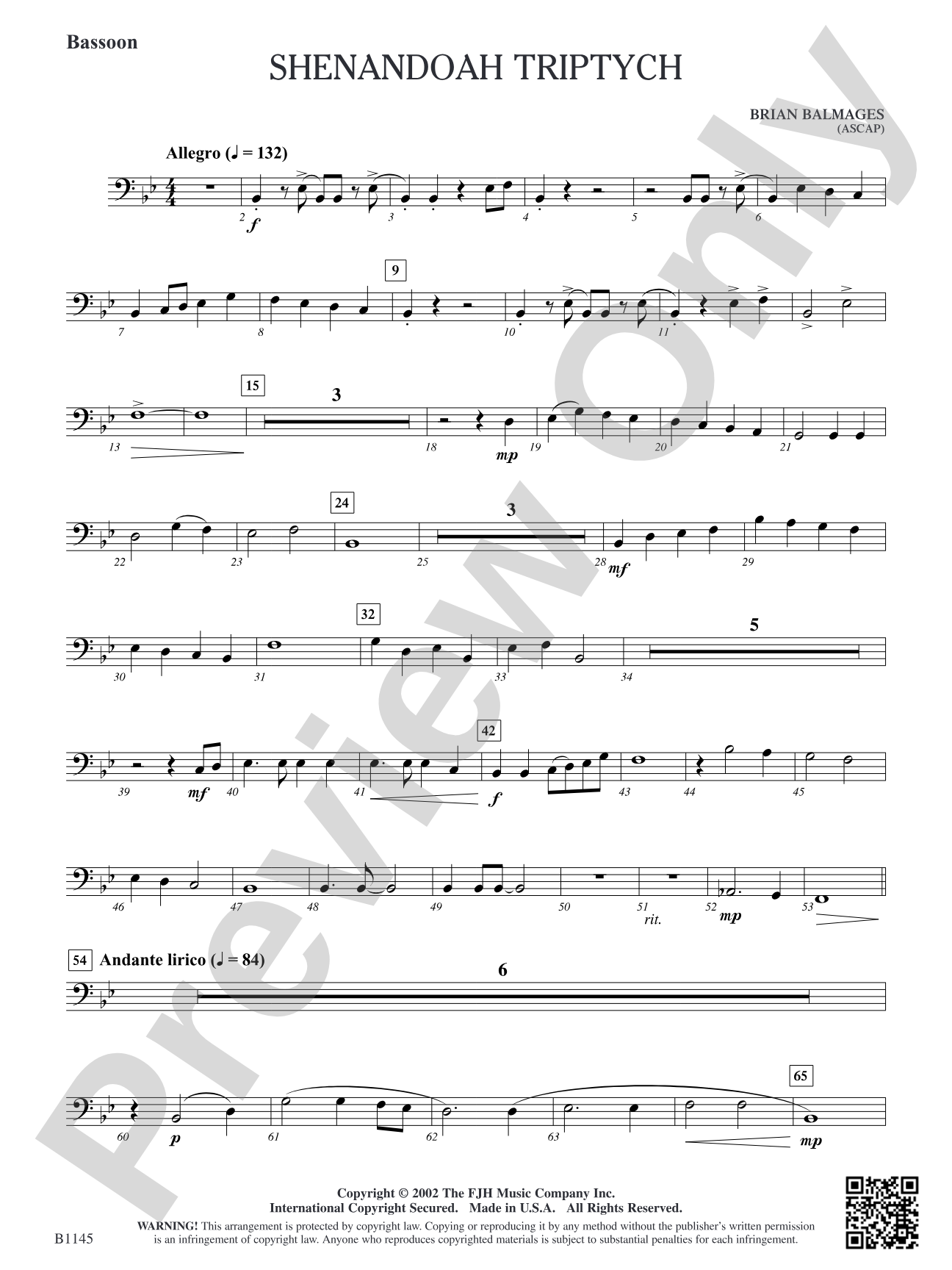 Shenandoah Triptych: Bassoon