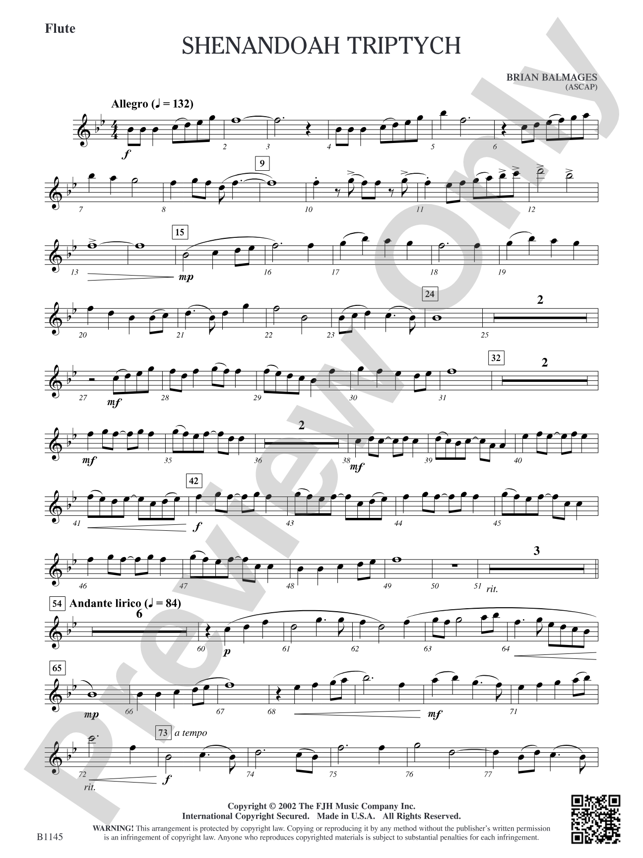 Shenandoah Triptych: Flute