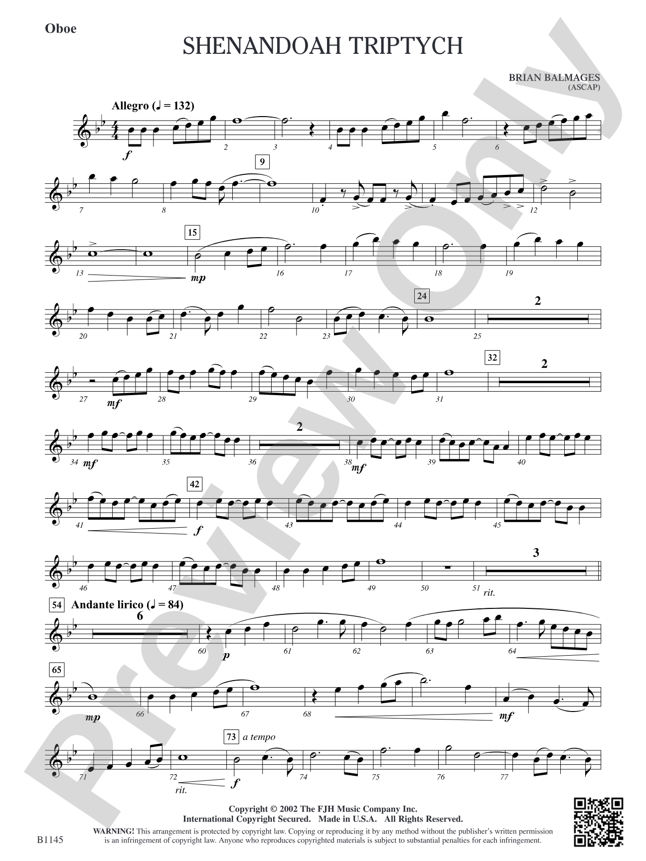 Shenandoah Triptych: Oboe